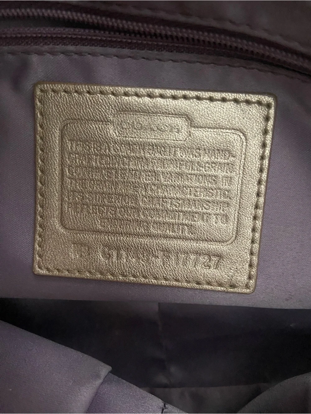 Coach Metallic Rose Gold Signature Bag